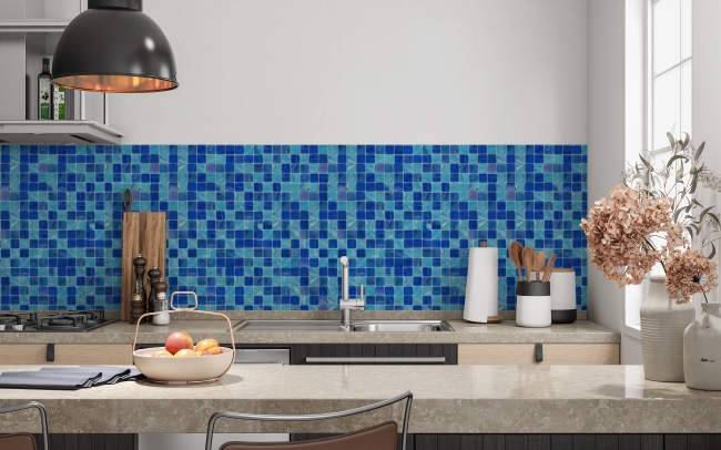 Küchenrückwand Blue Mosaic