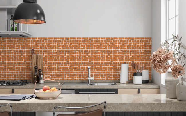 Küchenrückwand Orange Mosaik