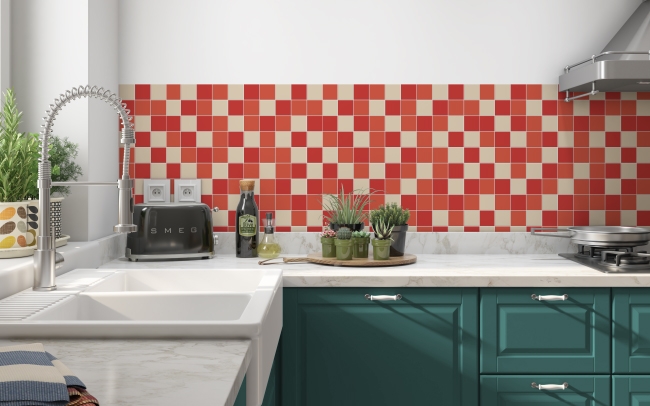 Küchenrückwand Rot Beige Mosaik