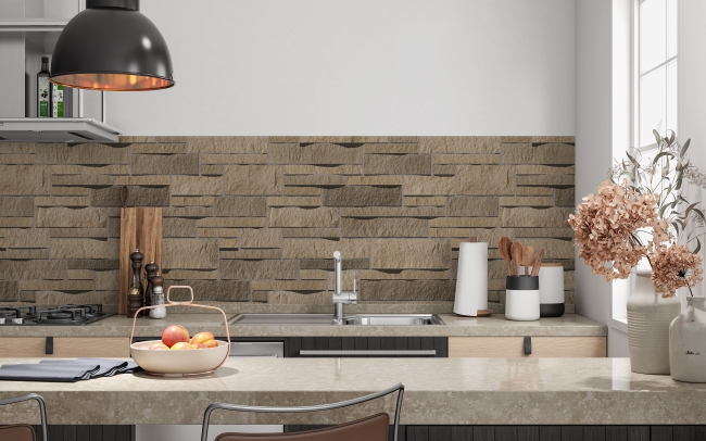 Küchenrückwand Moderne Steinmauer
