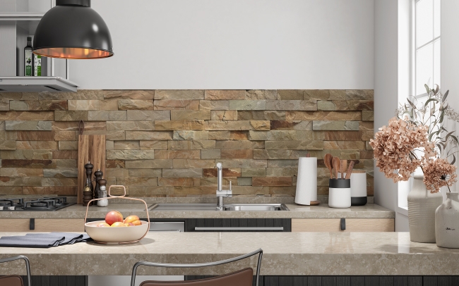 Küchenrückwand Natur Stein Wand