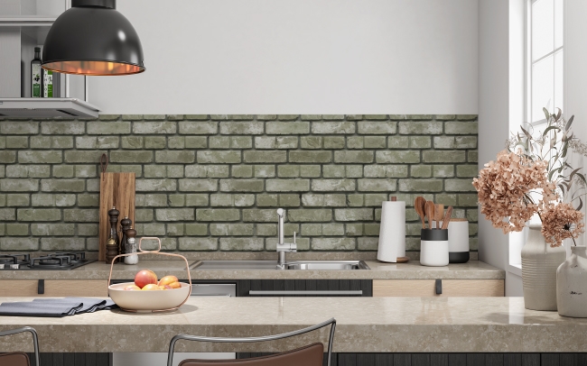 Spritzschutz Küche Stein Optik Mauer