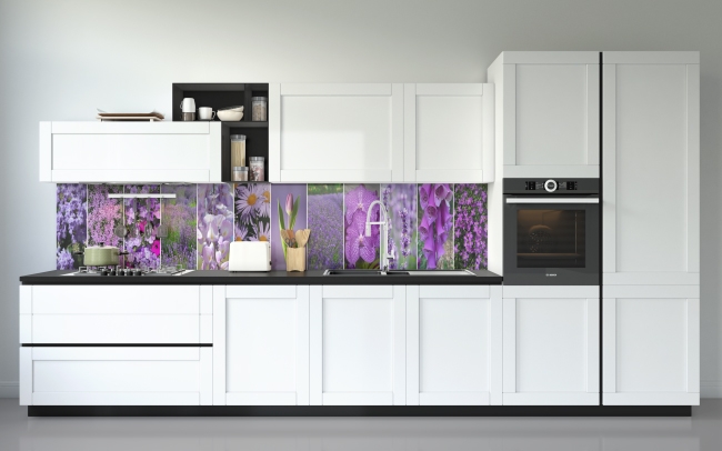 Küchenrückwand Lila Farbige Blumen
