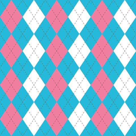 Küchenrückwand Blau Pink Argyle Stil