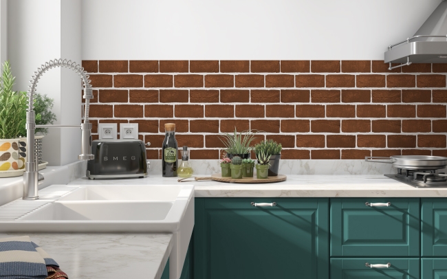 Küchenrückwand Ziegelstein Mauer