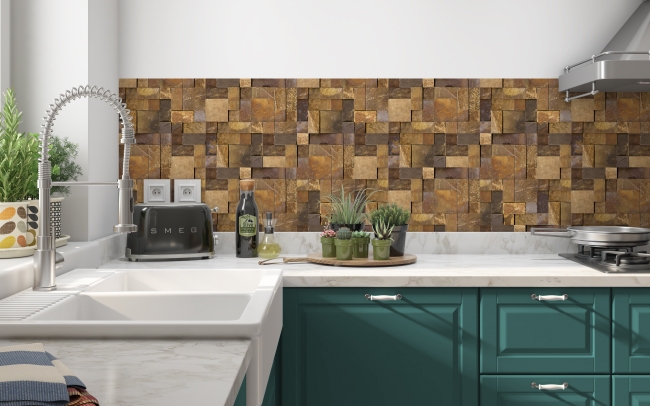 Küchenrückwand Braune Mosaiksteine