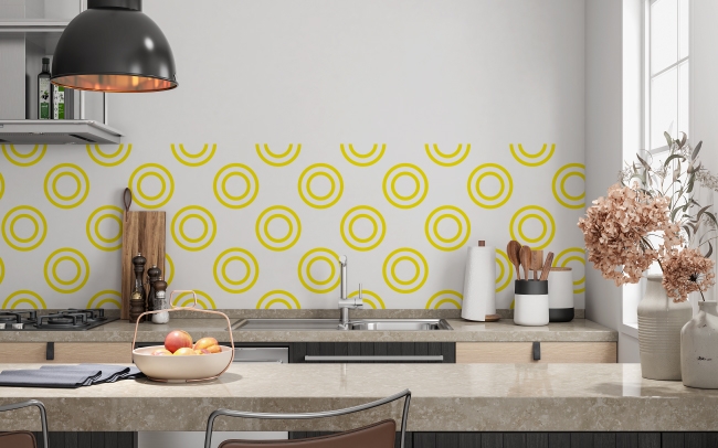 Küchenrückwand Kreis in Kreis Gelb