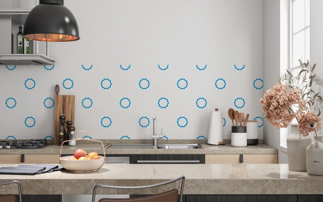 Küchenrückwand Blaue Kreissterne