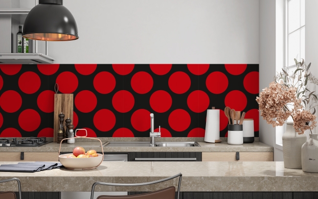 Küchenrückwand Rote Rockabilly Punkte