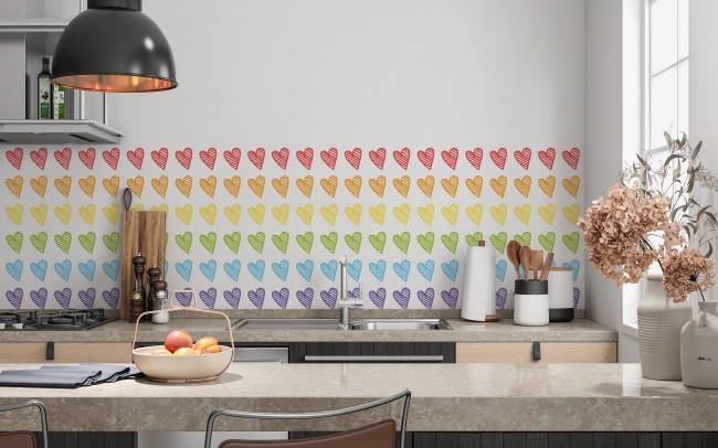 Küchenrückwand Regenbogen Herz