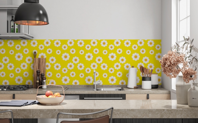 Küchenrückwand Gänseblümchen Gelb