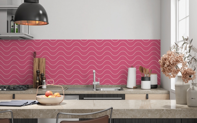 Küchenrückwand Pinke Welle