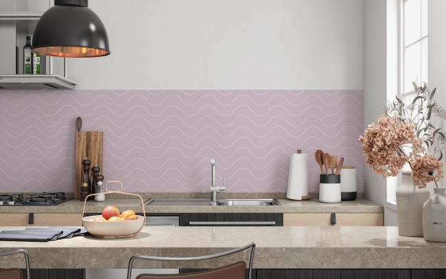 Küchenrückwand Pastell Violett Welle
