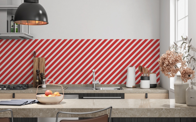 Küchenrückwand Red White Lines