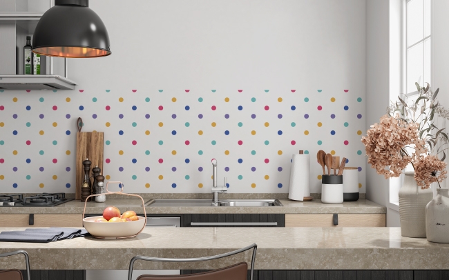 Küchenrückwand Colourful Polka Dot