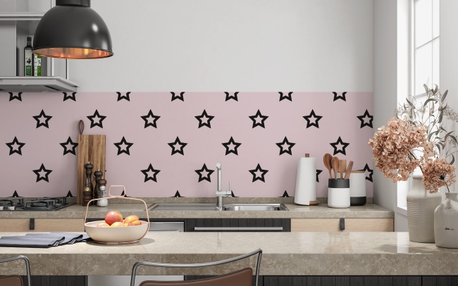 Küchenrückwand Black Star Pattern