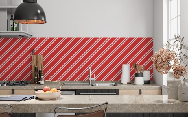 Küchenrückwand Red Stripes