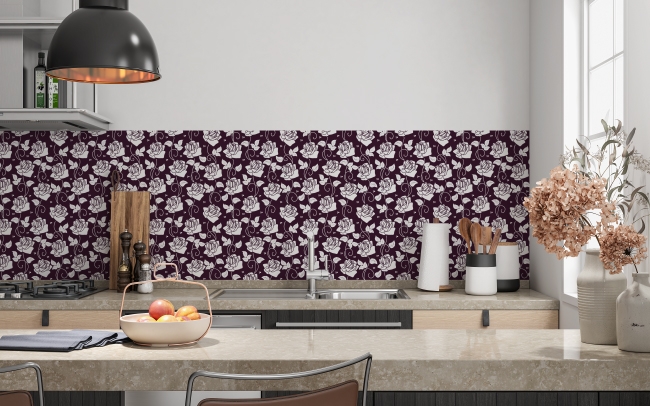 Küchenrückwand Dark Rose Art Nouveau