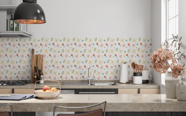 Küchenrückwand Naturblüten Muster