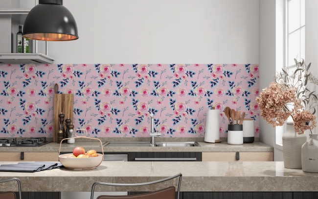 Küchenrückwand Watercolor Rosen