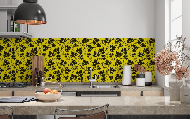 Küchenrückwand Gelber Floral