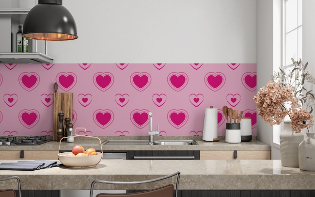 Küchenrückwand Pink Chic Heart