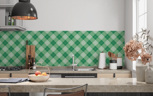 Küchenrückwand Grüne Karo Argyle
