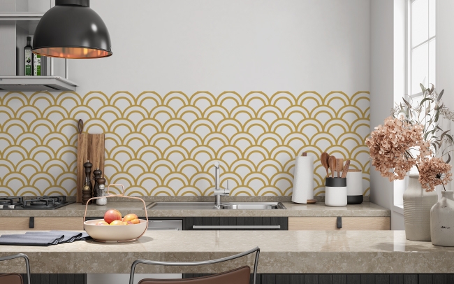 Küchenrückwand Golden Fächer Muster