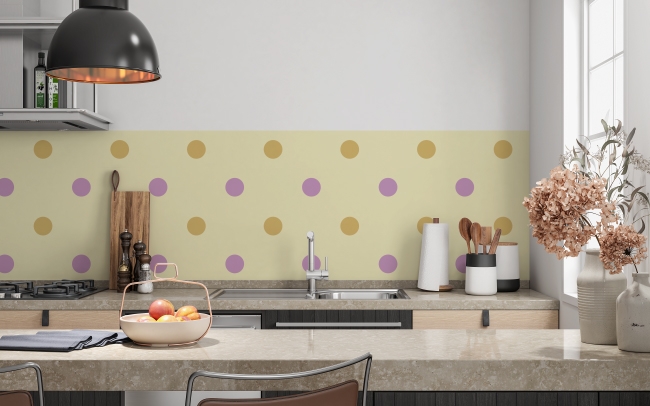 Küchenrückwand Pastellfarbene Punkte