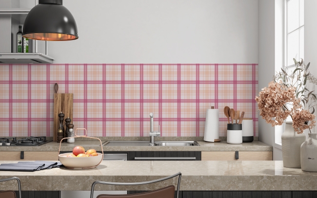 Küchenrückwand Rosa Tartan