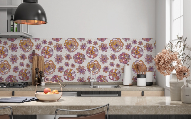 Küchenrückwand Boho Blumen