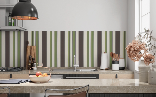 Küchenrückwand Braun Grün Streifen