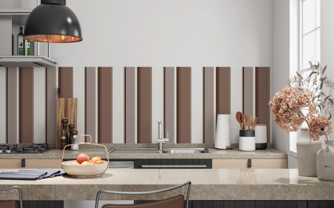 Küchenrückwand Braun Farbene Balken