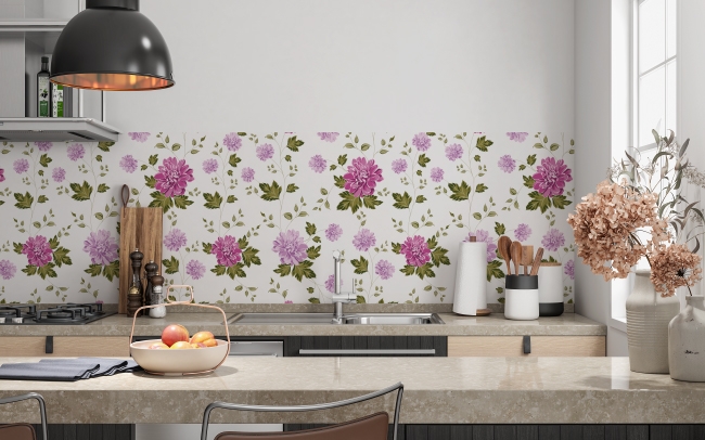 Küchenrückwand Blumen Muster