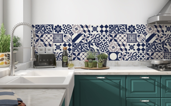 Küchenrückwand Dekorative Patchwork Design