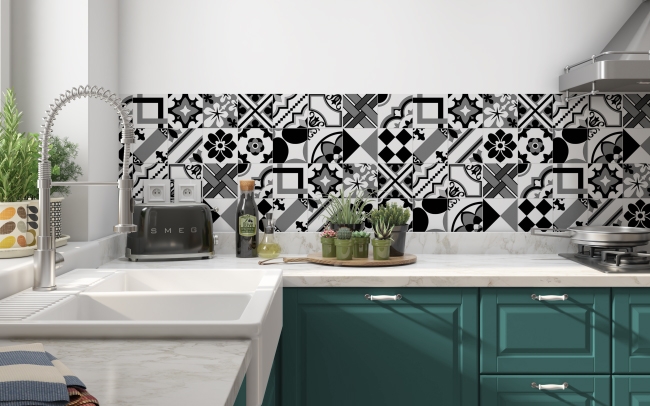 Küchenrückwand Black Arabic Pattern