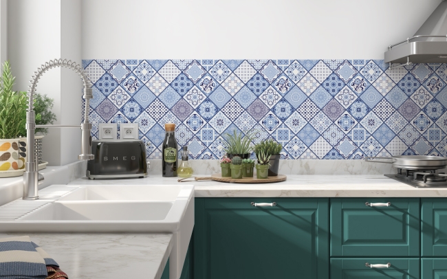 Küchenrückwand Blue Talavera Style