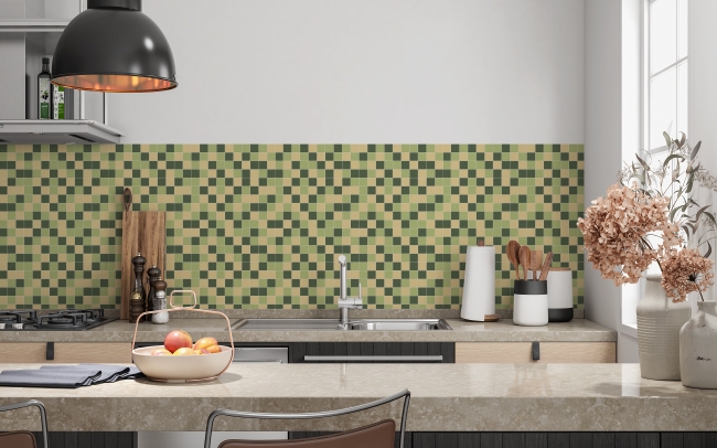 Spritzschutz Küche Grünfarbige Mosaik