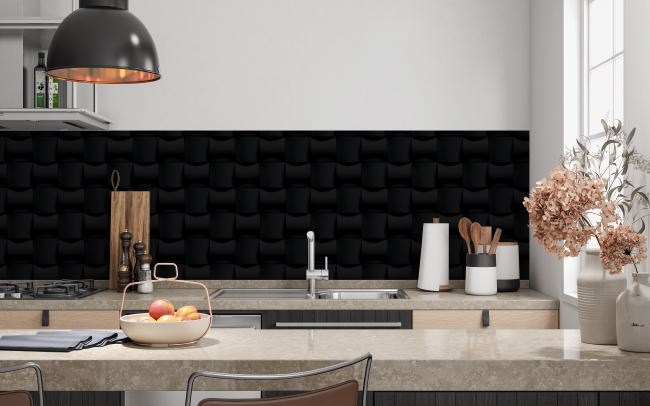 Spritzschutz Küche 3D Schwarz Mosaik