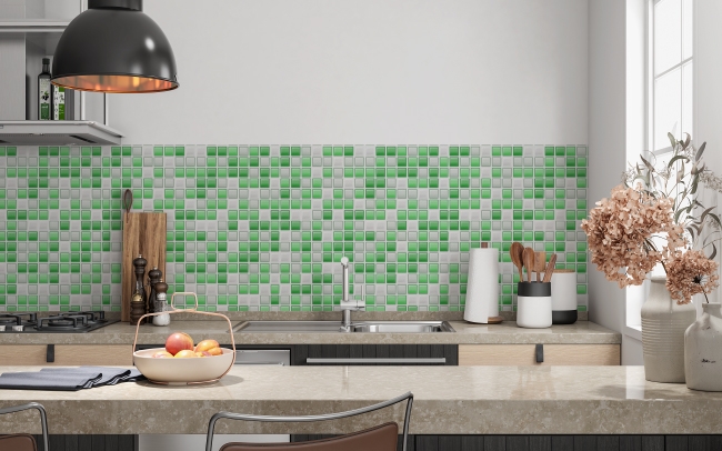 Spritzschutz Küche Mosaiksteine Grün