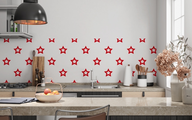 Spritzschutz Küche Rote Sterne