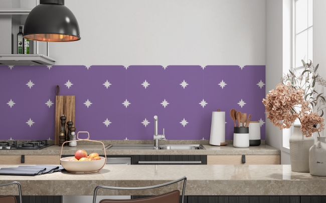 Spritzschutz Küche Violett Sterne