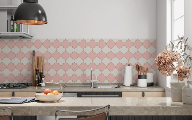 Spritzschutz Küche Pink Vierpass Muster