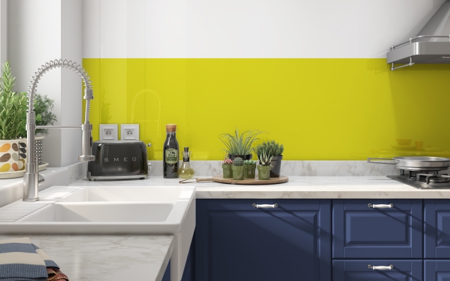 Spritzschutz Küche Yellow2 (238 238 0) #EEEE00