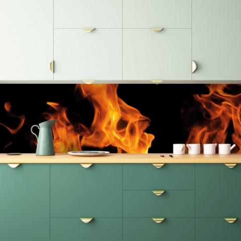 Spritzschutz Küche Feuer
