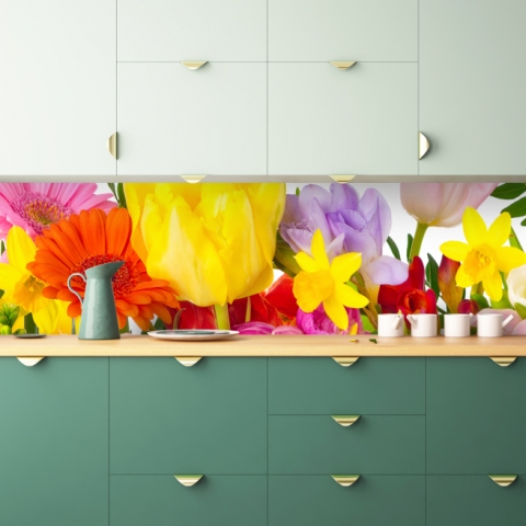 Spritzschutz Küche Blumengarten