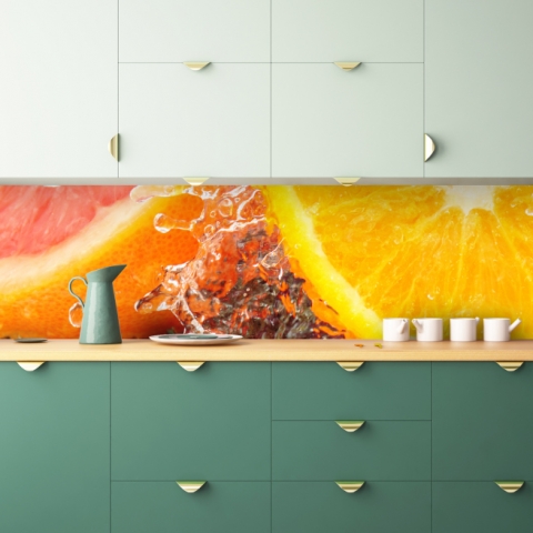 Spritzschutz Küche Orange Splash