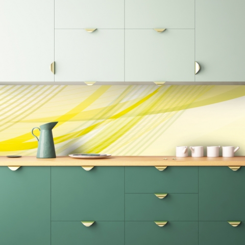 Spritzschutz Küche Gelbe Wellen