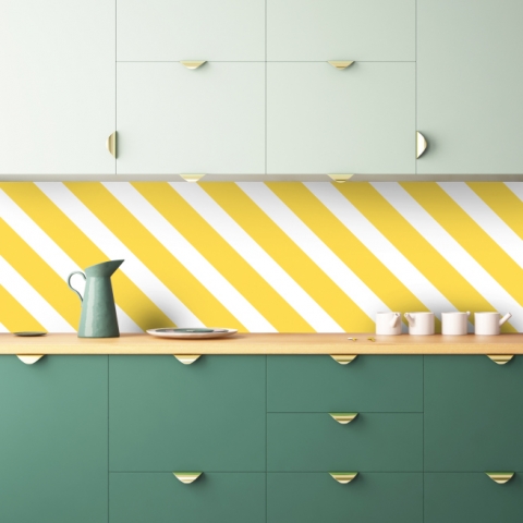 Spritzschutz Küche Gelbe Diagonale Linien