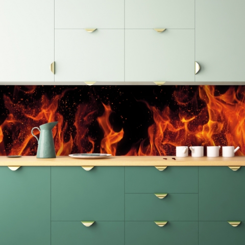 Spritzschutz Küche Feuer